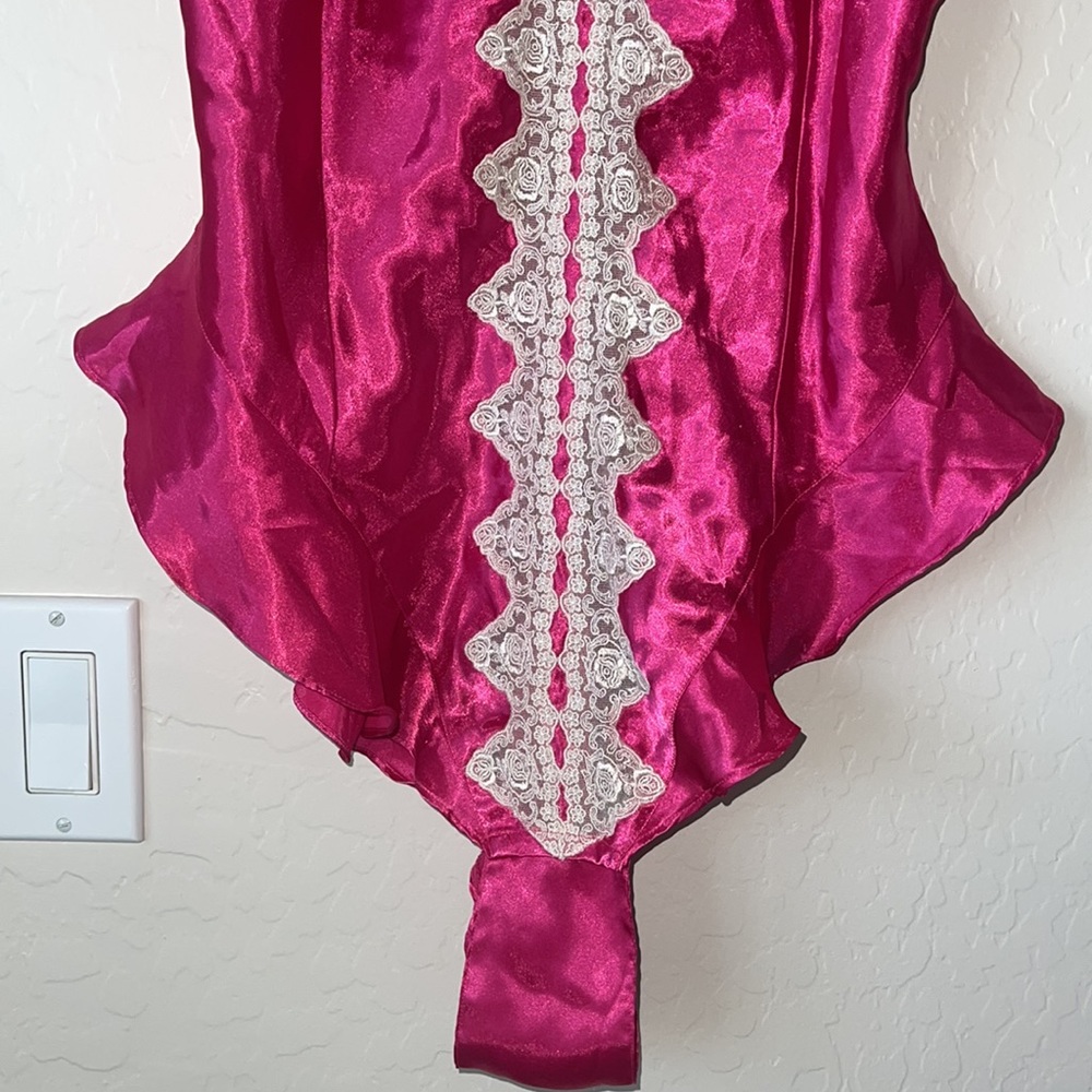 Victoria Secret Gold Label 1990's Fuchsia Teddy Vintage Lingerie size Large. EUC - Picture 8 of 14